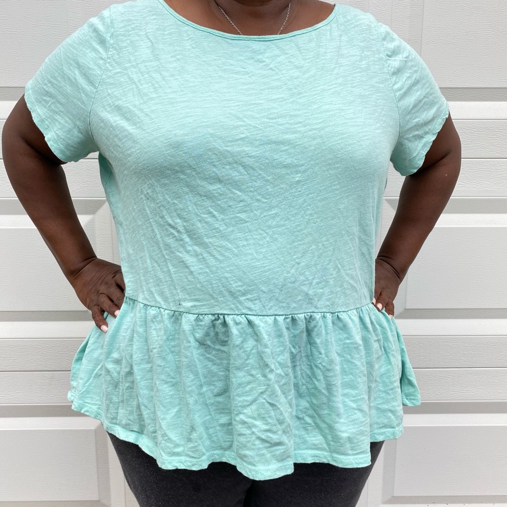 Light blue top